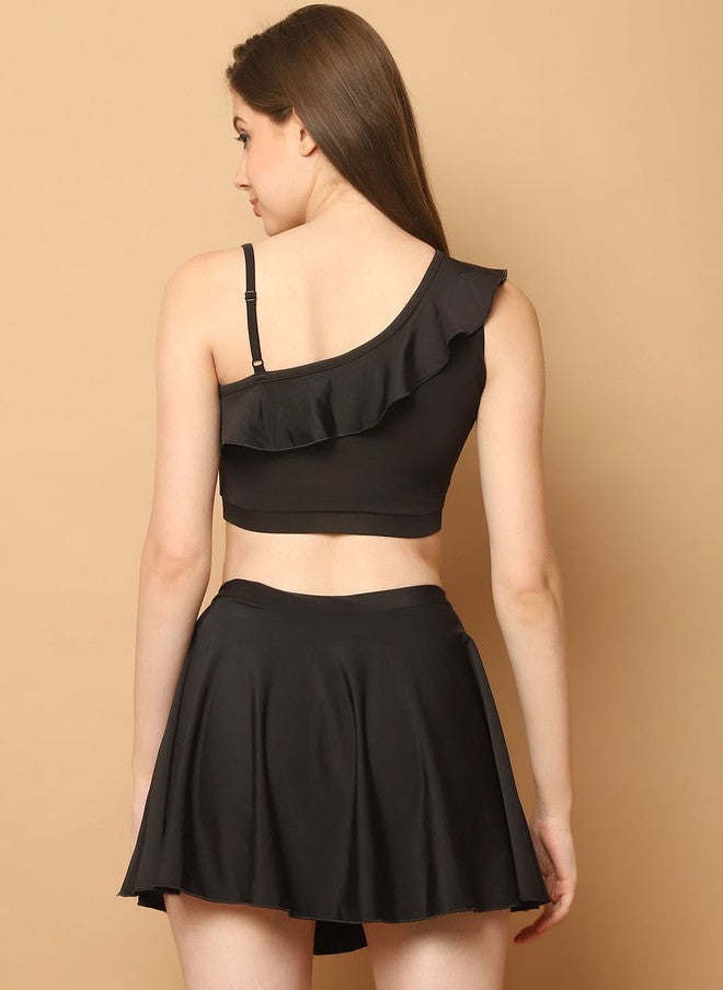 CUKOO Women One Shoulder Ruffles Detail Swim Set - Image 4